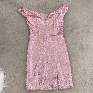Cute soft blush pink sparkly mini dress size 3/4